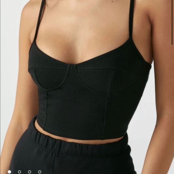 Joah Brown Tops - Joah Brown Black Bustier Crop Top